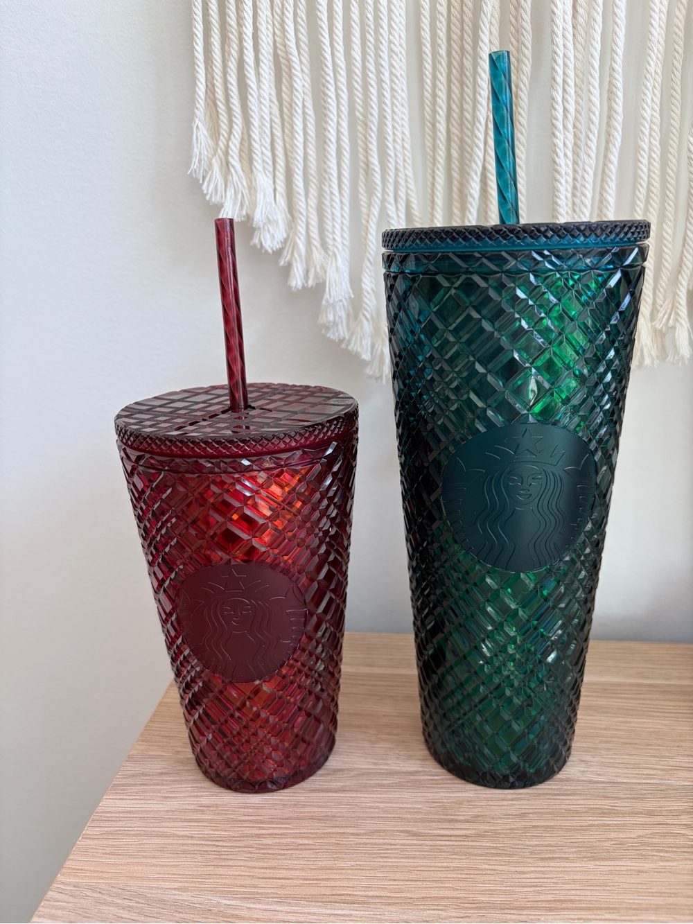 Starbucks Holiday Merlot and Emerald Jewelled Reusable Tumblers